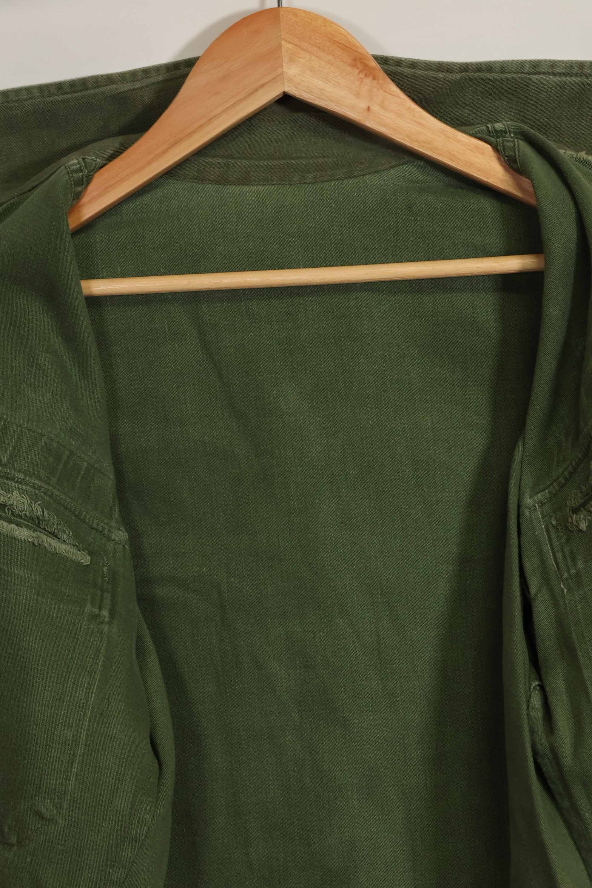 1960年代　元グリーンベレー兵士放出　OG-107　ユーティリティシャツ　初付け　パッチ付き　中古品　A