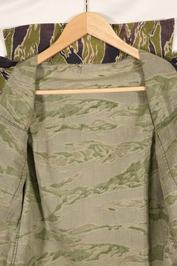 実物　レイトウォーパターン　タイガーストライプ　シャツ　ヘビーウェイト生地　中古品