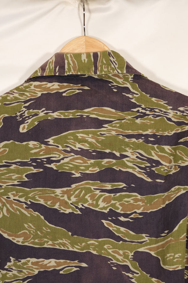 実物　レイトウォーパターン　タイガーストライプ　シャツ　ヘビーウェイト生地　中古品