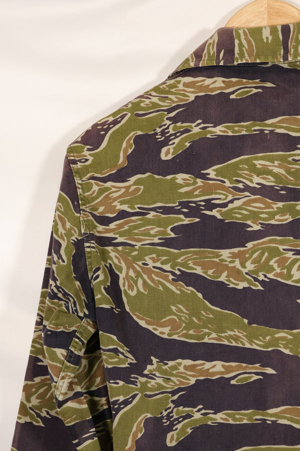 実物　レイトウォーパターン　タイガーストライプ　シャツ　ヘビーウェイト生地　中古品