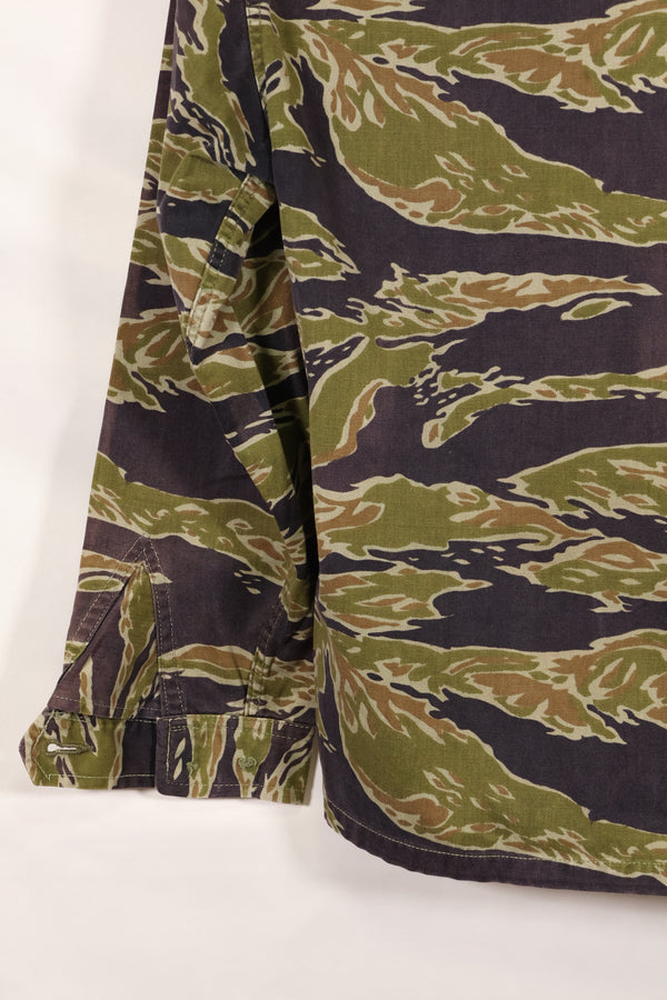 実物　レイトウォーパターン　タイガーストライプ　シャツ　ヘビーウェイト生地　中古品