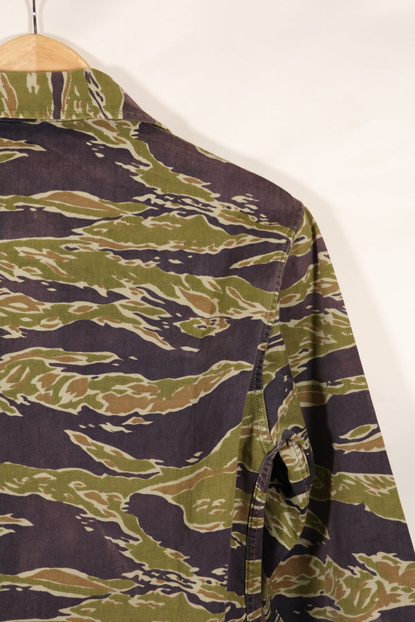 実物　レイトウォーパターン　タイガーストライプ　シャツ　ヘビーウェイト生地　中古品