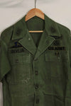 1960年代　元グリーンベレー兵士放出　OG-107　ユーティリティシャツ　初付け　パッチ付き　中古品　B