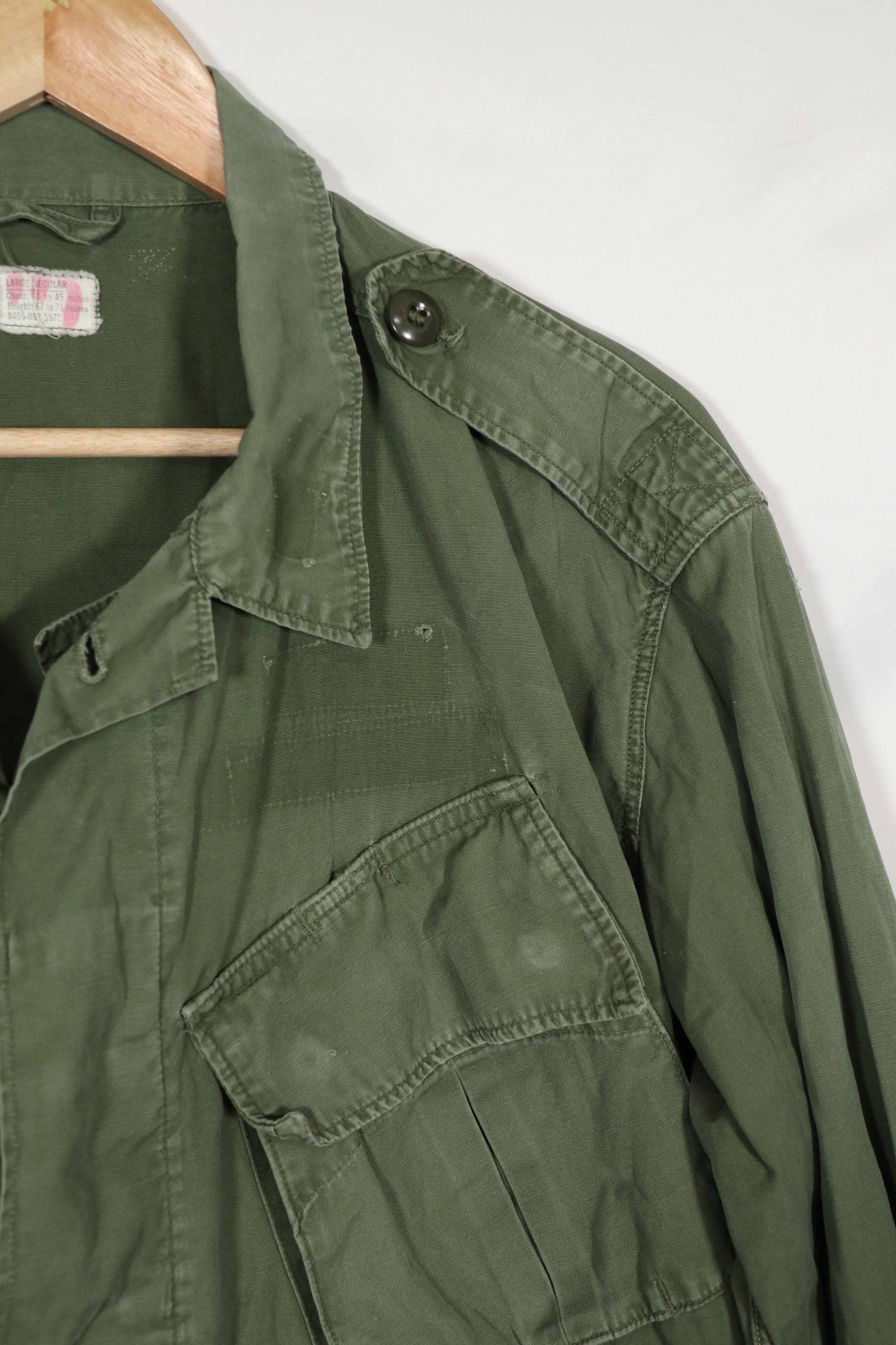 実物　2nd Model ジャングルファティーグ　ジャケット　汚れ　パッチ跡あり　L-R サイズ　中古品　A