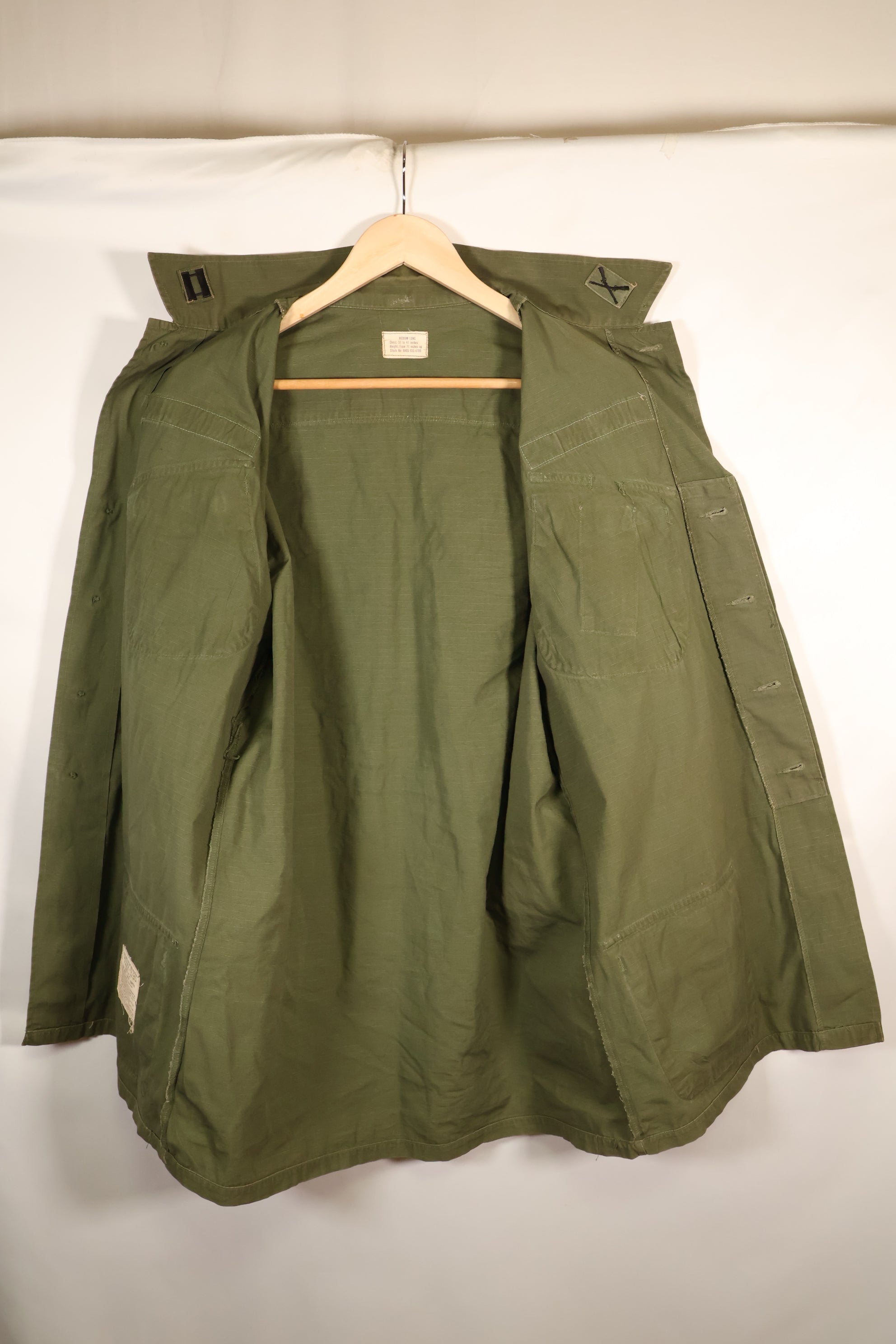 1969年契約　M-L　4th Model ジャングルファティーグ　ジャケット　グリーンベレー仕様　パッチ後付け　中古品
