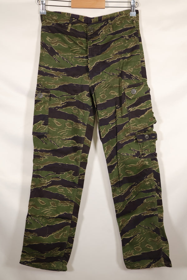 実物　タイガーストライプ　パンツ　ゴールドタイガー派生パターン　ボタン欠損あり　ほぼ未使用品