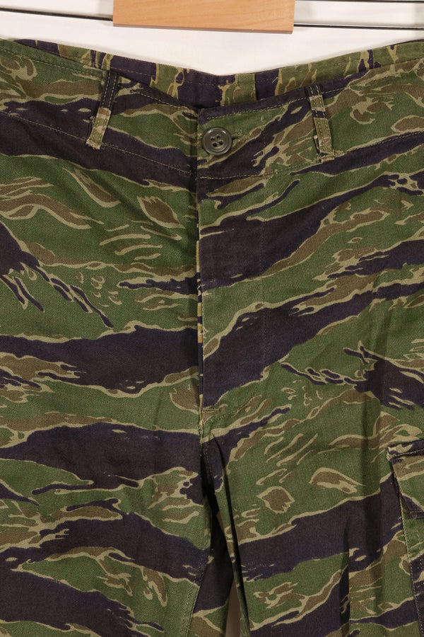 実物　タイガーストライプ　パンツ　ゴールドタイガー派生パターン　ボタン欠損あり　ほぼ未使用品