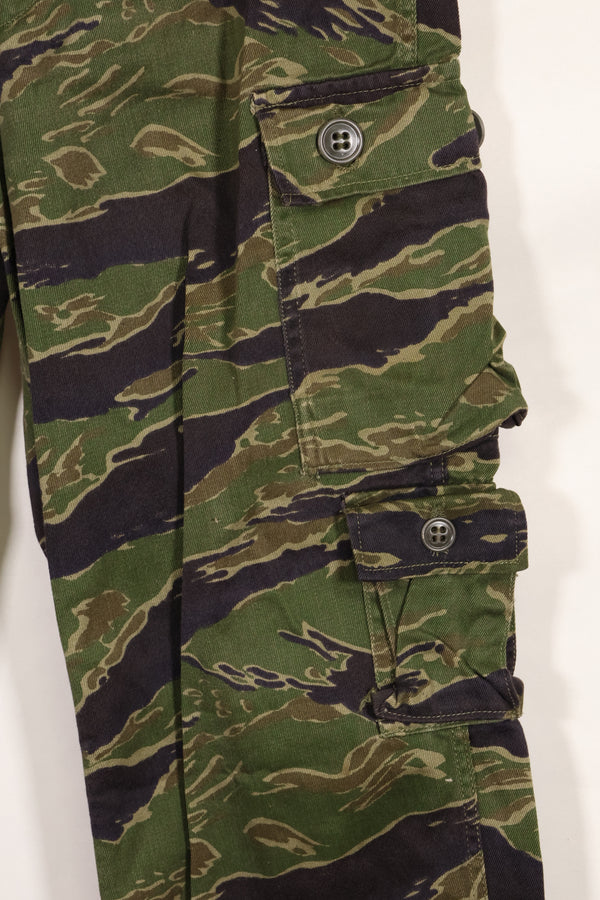 実物　タイガーストライプ　パンツ　ゴールドタイガー派生パターン　ボタン欠損あり　ほぼ未使用品