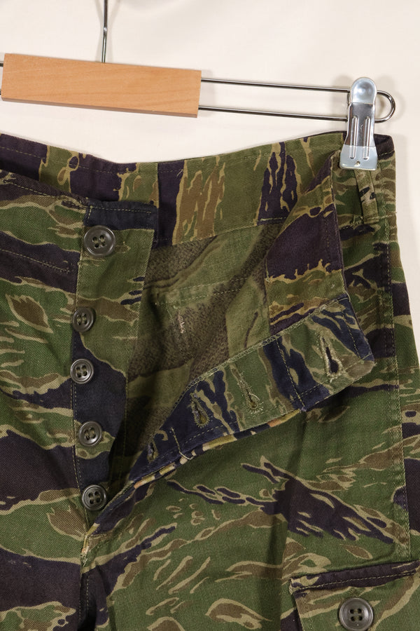 実物　タイガーストライプ　パンツ　ゴールドタイガー派生パターン　ボタン欠損あり　ほぼ未使用品