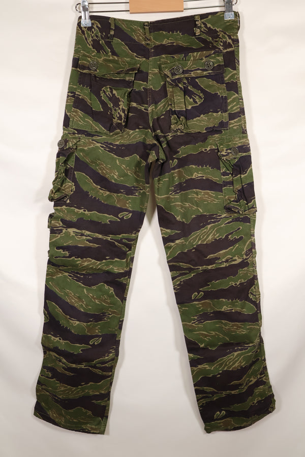 実物　タイガーストライプ　パンツ　ゴールドタイガー派生パターン　ボタン欠損あり　ほぼ未使用品