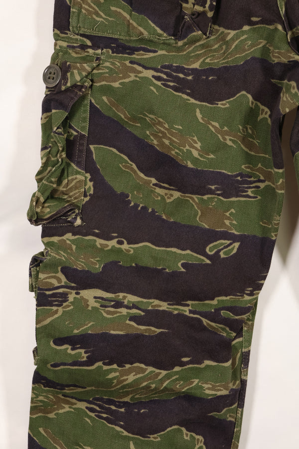 実物　タイガーストライプ　パンツ　ゴールドタイガー派生パターン　ボタン欠損あり　ほぼ未使用品