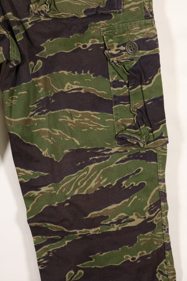 実物　タイガーストライプ　パンツ　ゴールドタイガー派生パターン　ボタン欠損あり　ほぼ未使用品