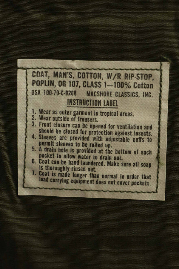 1970年契約　デッドストック　4th Model ジャングルファティーグ　ジャケット　M-R　未使用品