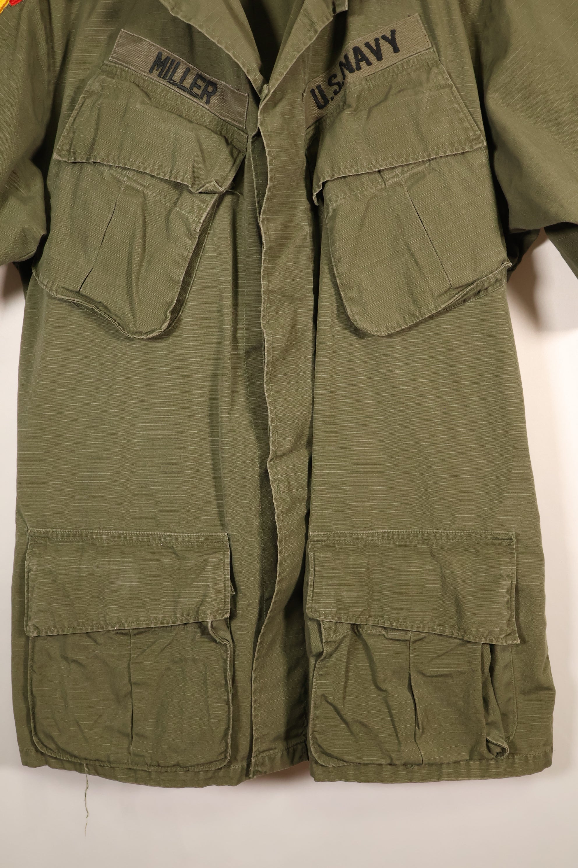 1969年契約　S-R　アメリカ海軍　PBR　4th Model ジャングルファティーグ　ジャケット　パッチ後付け　中古品