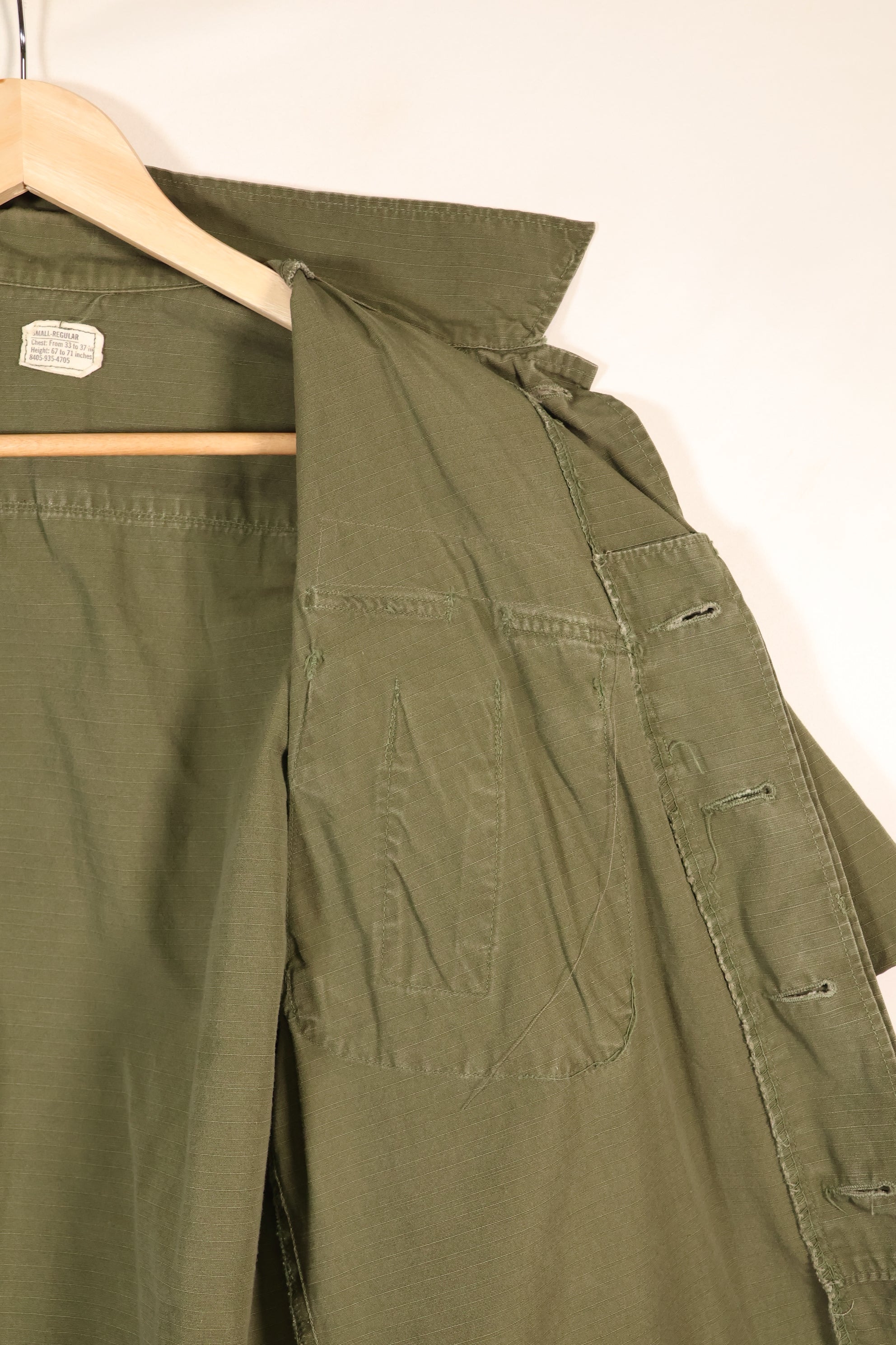 1969年契約　S-R　アメリカ海軍　PBR　4th Model ジャングルファティーグ　ジャケット　パッチ後付け　中古品