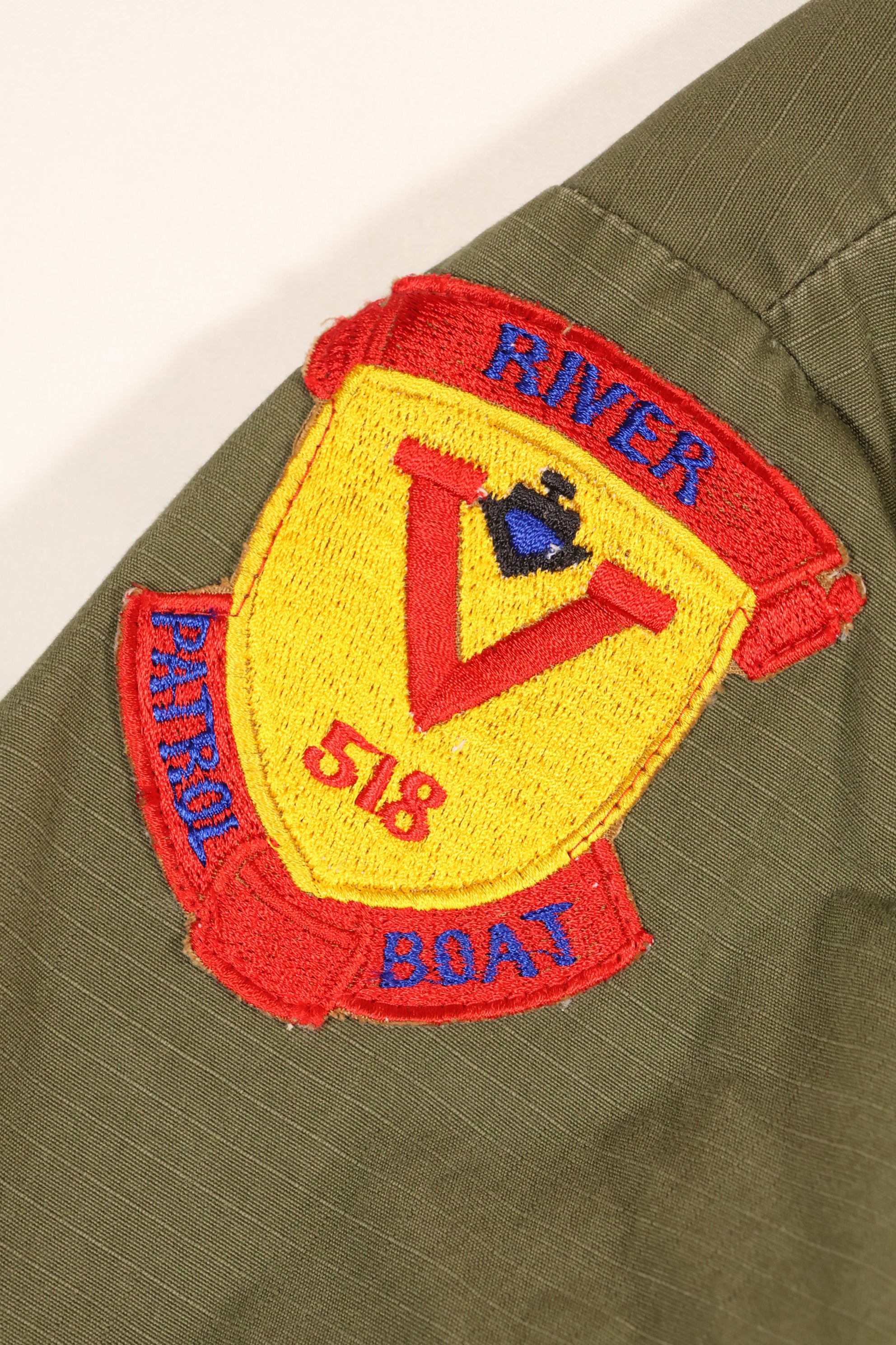 1969年契約　S-R　アメリカ海軍　PBR　4th Model ジャングルファティーグ　ジャケット　パッチ後付け　中古品