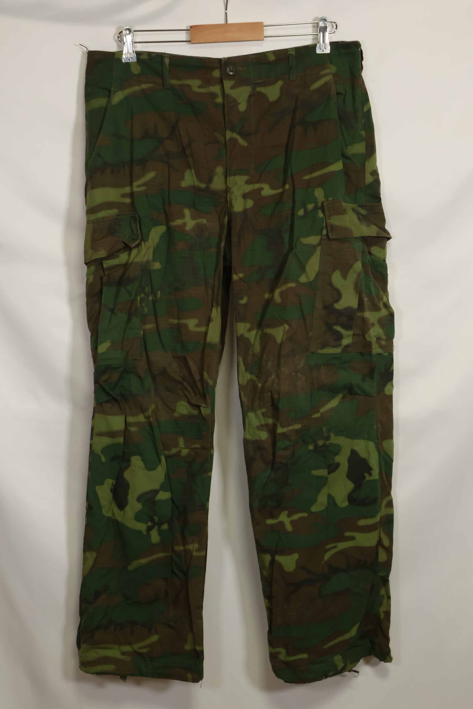 1968年契約　リップストップ　ERDL迷彩　ジャングルファティーグ　パンツ　M-R　状態良い　中古品