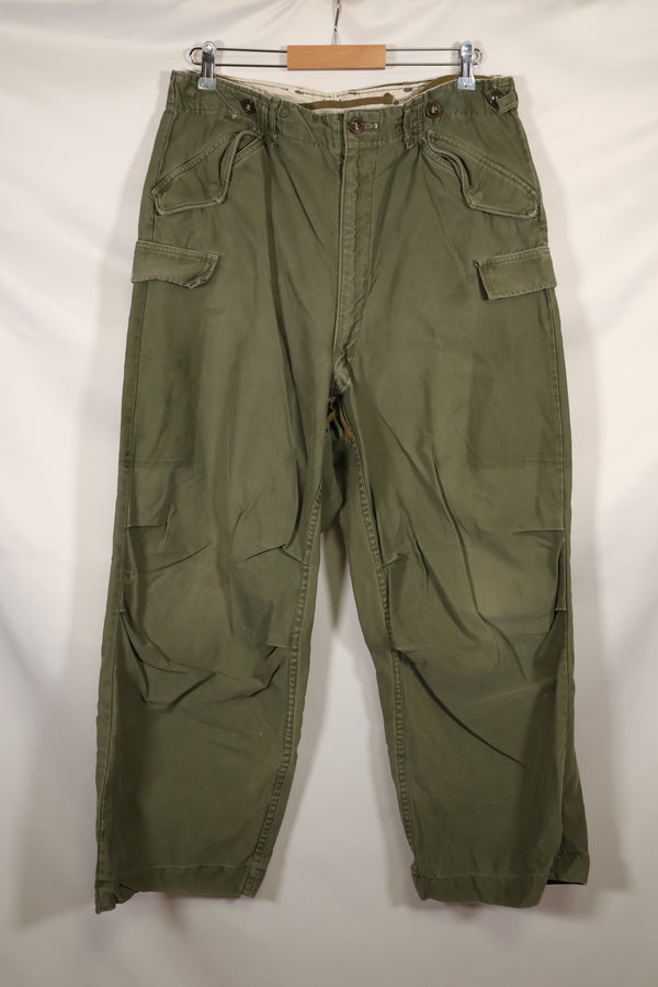 実物　1950年代　アメリカ軍　M51 コットン　フィールドパンツ　中古品　M-R