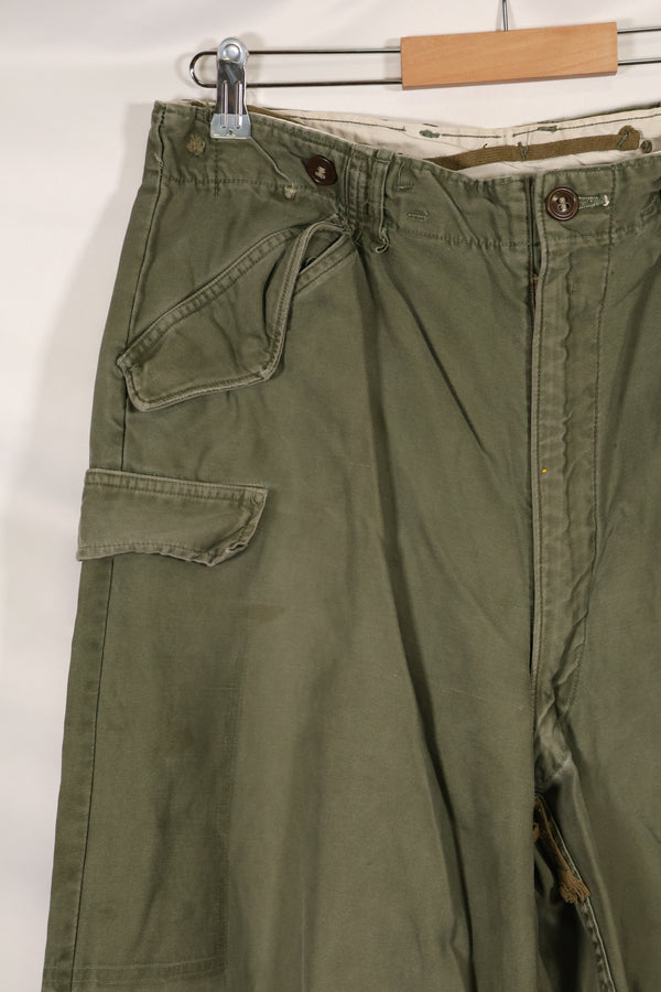 実物　1950年代　アメリカ軍　M51 コットン　フィールドパンツ　中古品　M-R