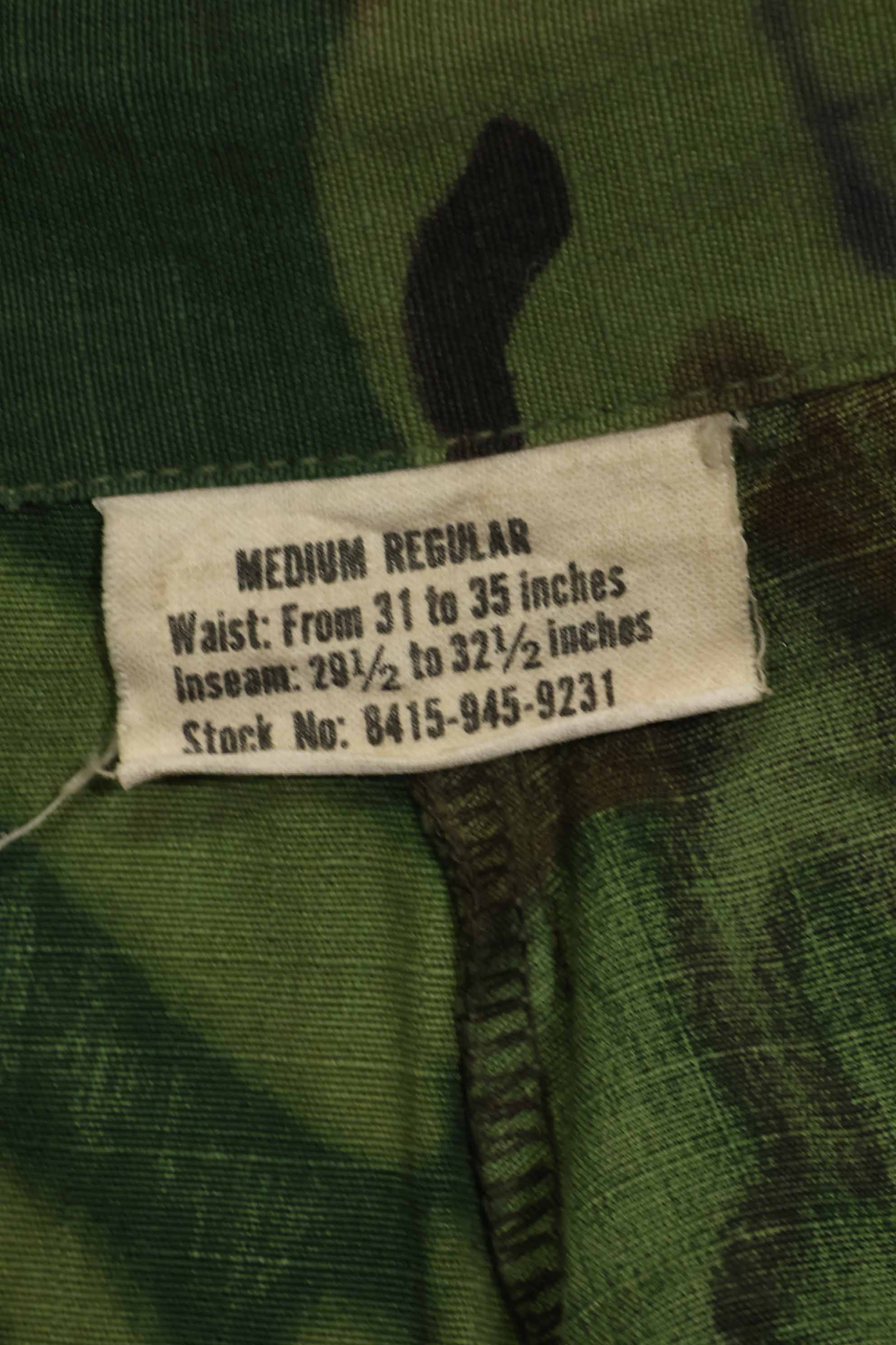 1968年契約　リップストップ　ERDL迷彩　ジャングルファティーグ　パンツ　M-R　状態良い　中古品