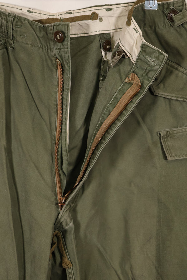 実物　1950年代　アメリカ軍　M51 コットン　フィールドパンツ　中古品　M-R