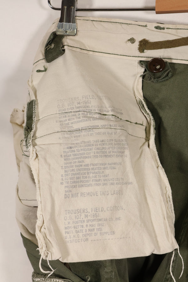 実物　1950年代　アメリカ軍　M51 コットン　フィールドパンツ　中古品　M-R