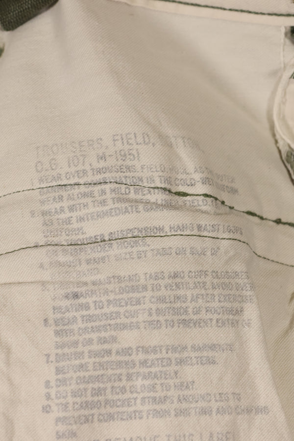 実物　1950年代　アメリカ軍　M51 コットン　フィールドパンツ　中古品　M-R