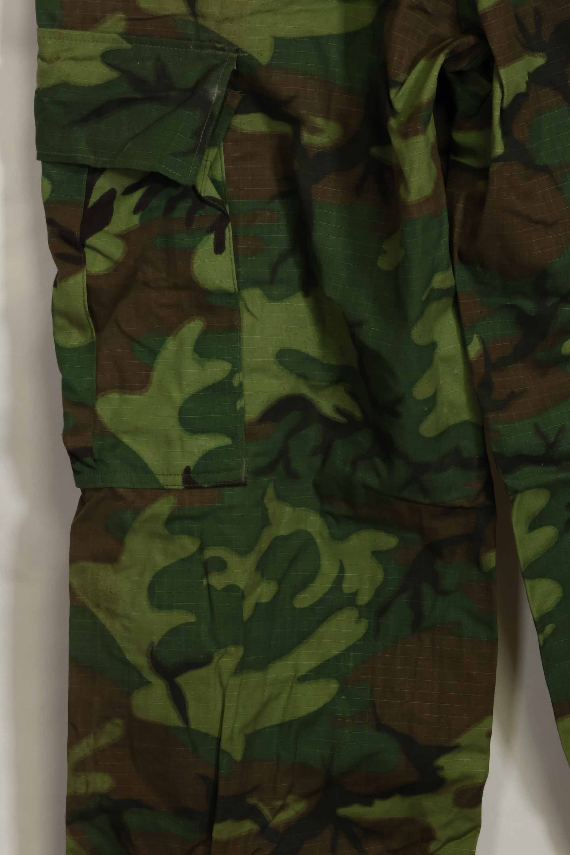 1968年契約　リップストップ　ERDL迷彩　ジャングルファティーグ　パンツ　S-S　状態良い　中古品