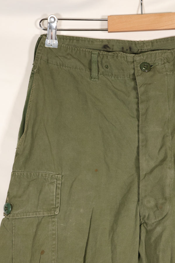 1964 年合同 S-L，带折边第一型丛林疲劳裤，褪色，使用过。