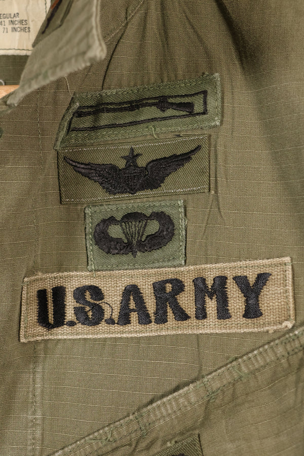 1969 Contract, M-R, 4th Model Jungle Fatigue Jacket, With Aftermarket Patches, Used