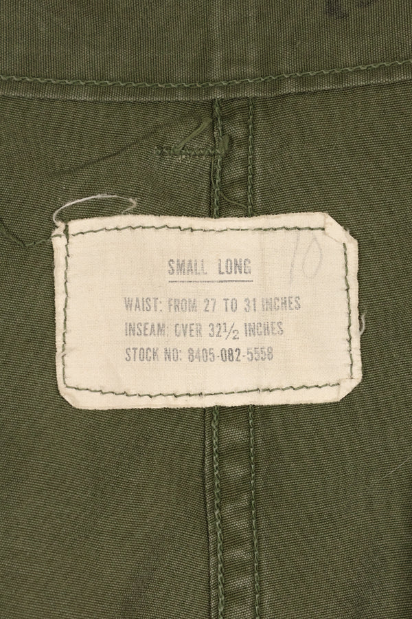 1964 年合同 S-L，带折边第一型丛林疲劳裤，褪色，使用过。