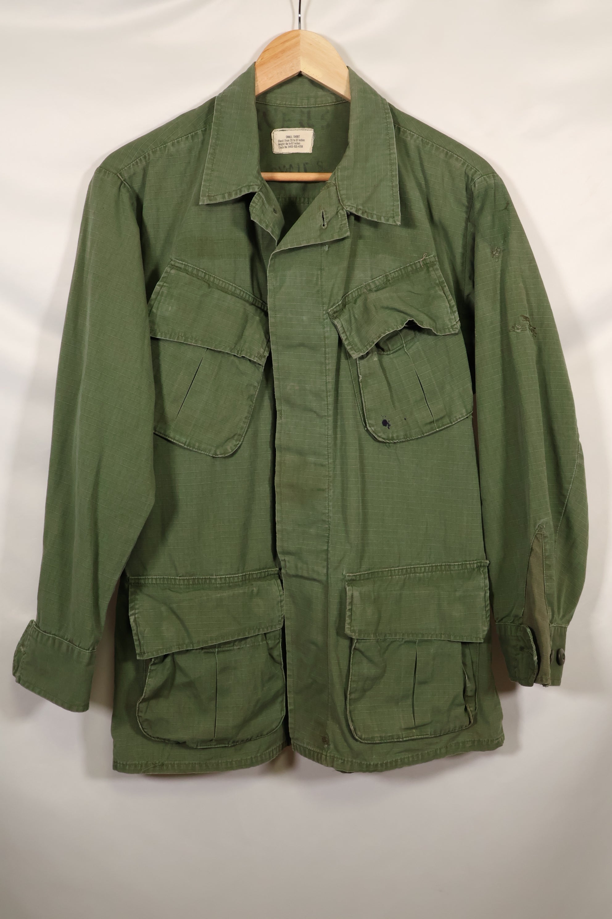 Circa 1968 S-S Size 4th Model Jungle Fatigue Jacket, Used, Released by Film Company