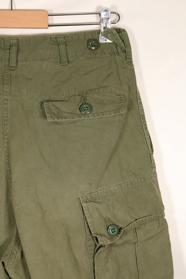 1964 年合同 S-L，带折边第一型丛林疲劳裤，褪色，使用过。