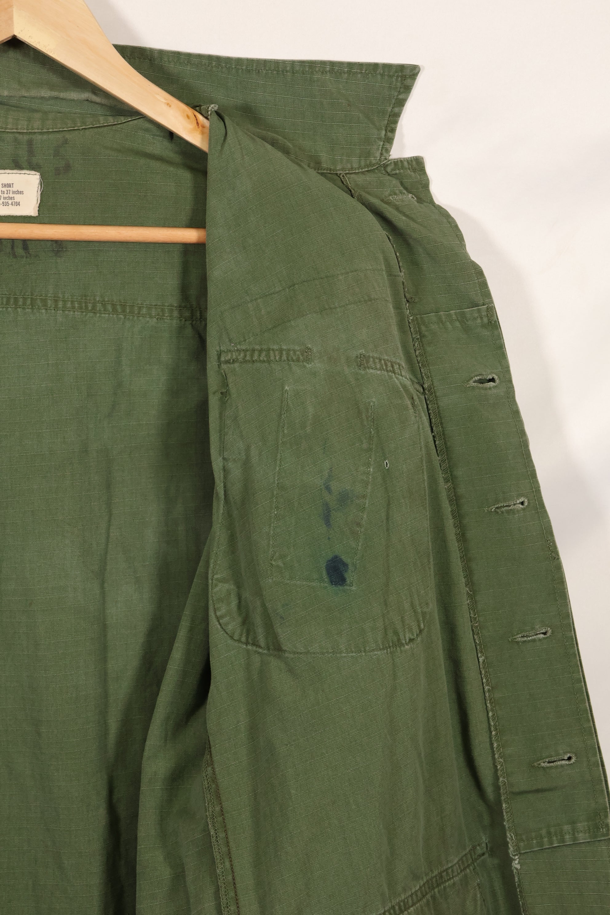 Circa 1968 S-S Size 4th Model Jungle Fatigue Jacket, Used, Released by Film Company