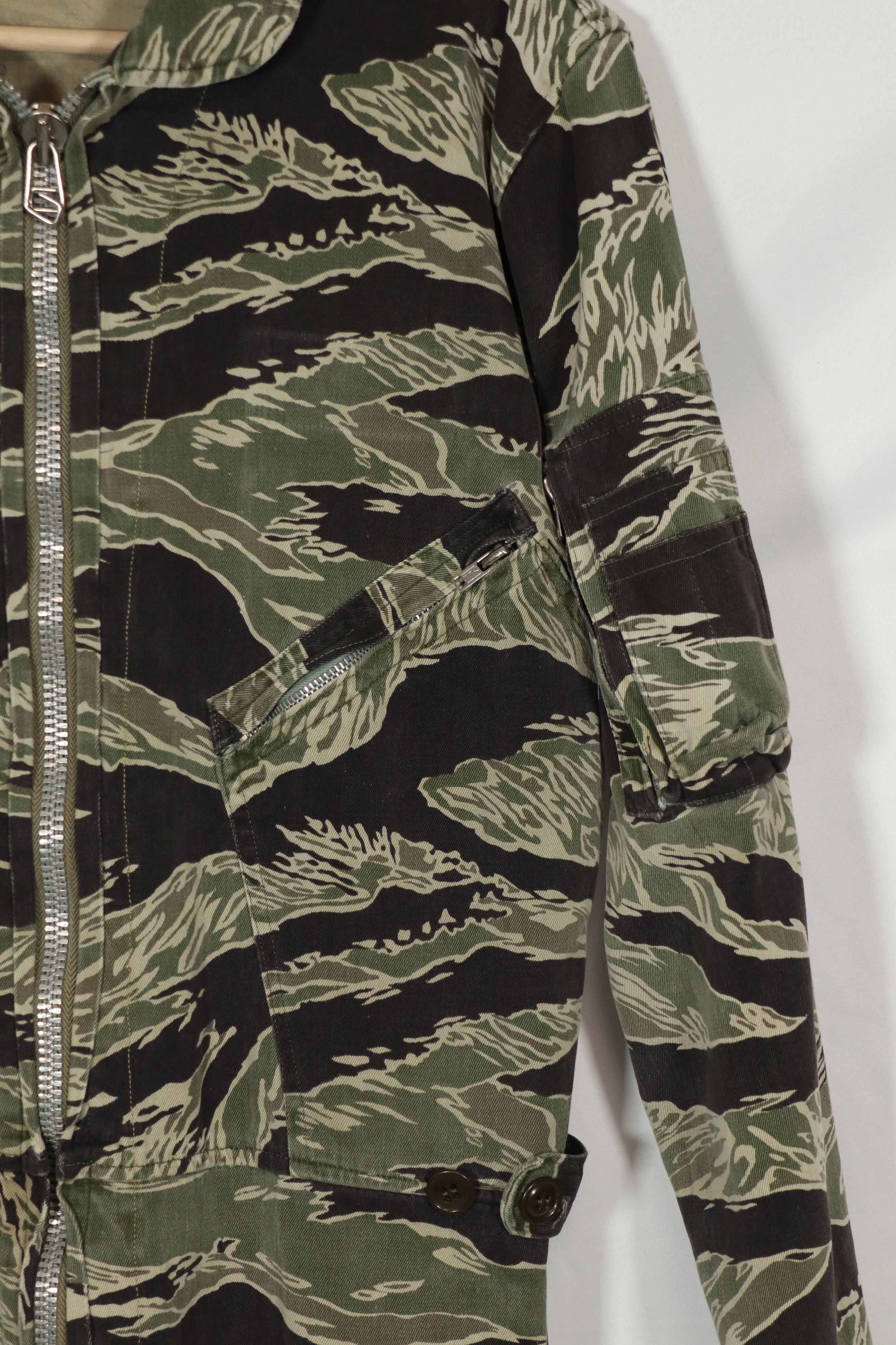 実物　沖縄タイガー　タイガーストライプ　フライトスーツ　中古品　YKKジッパー