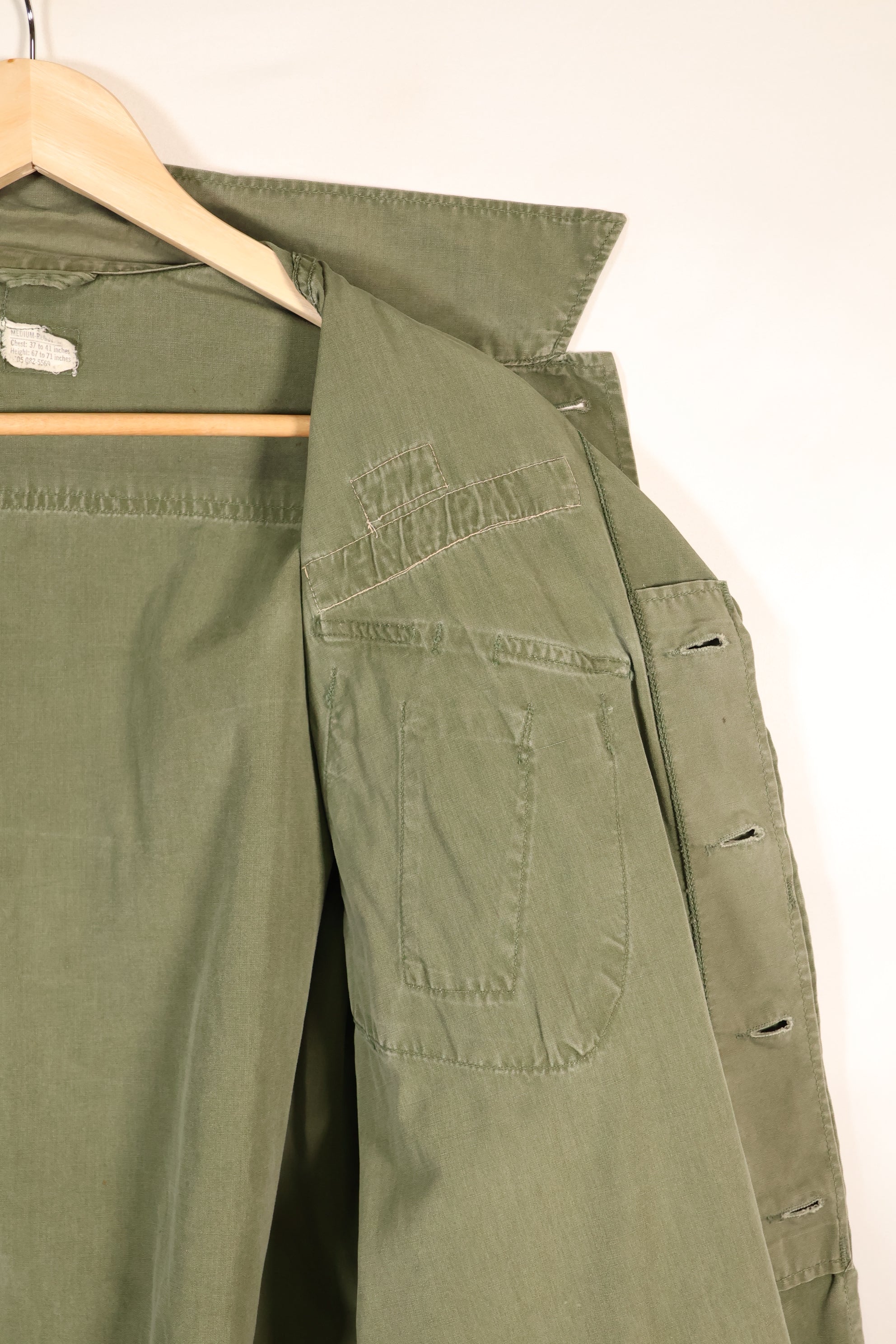 1967年契約　M-R　アメリカ陸軍　3rd Model ジャングルファティーグ　ジャケット　パッチ付　中古品