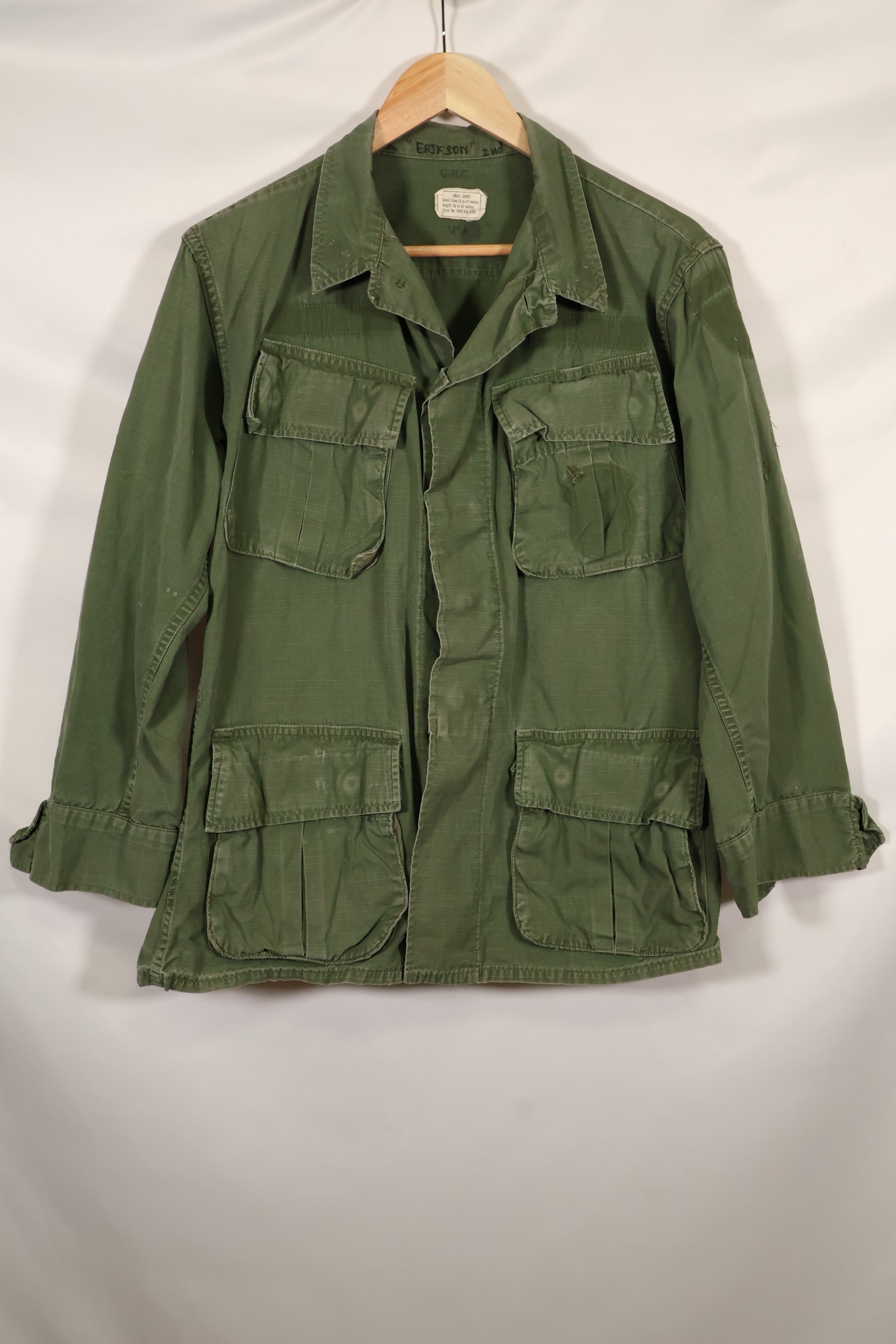 Circa 1969 S-S Size 4th Model Jungle Fatigue Jacket Used Film Company Release B