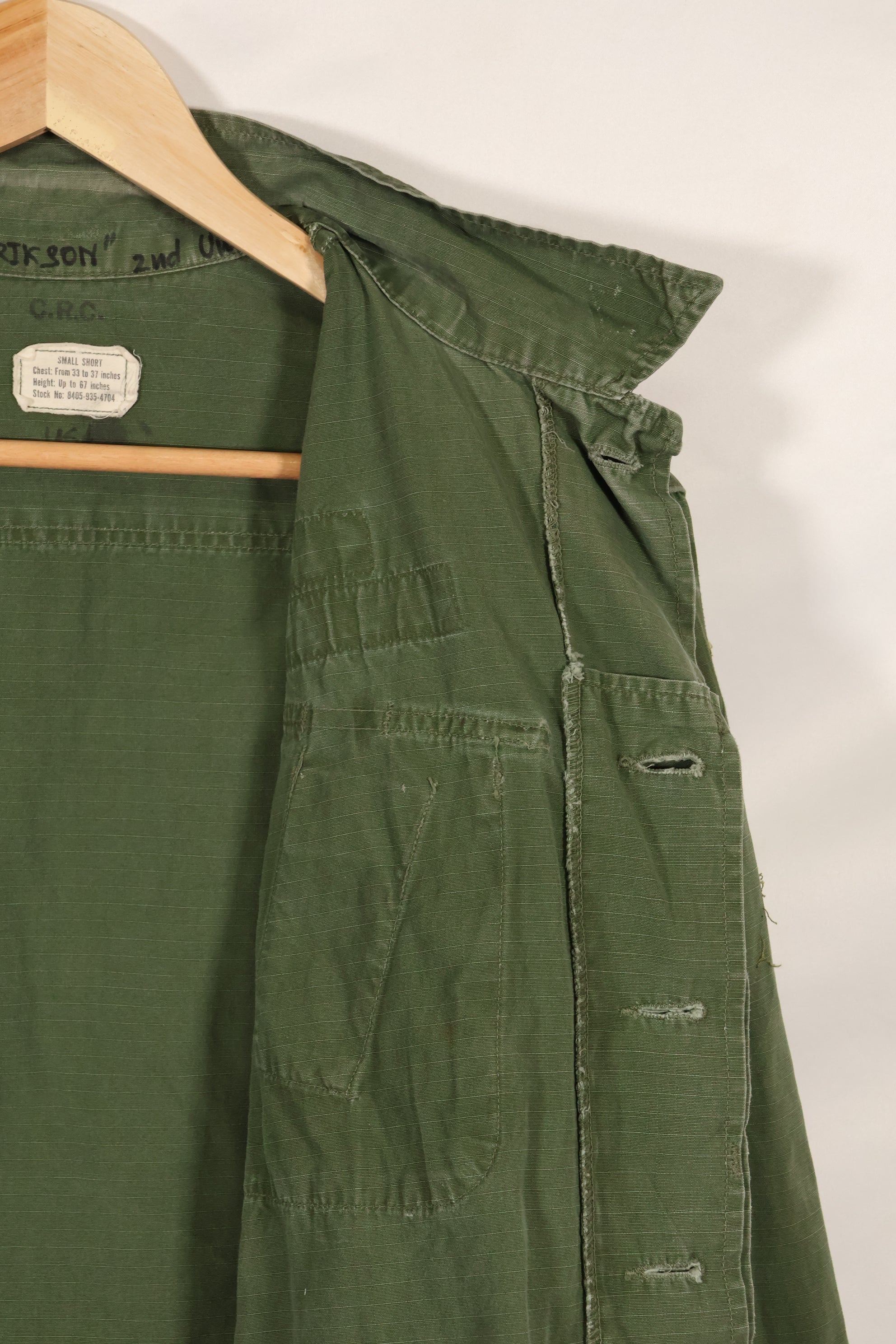 Circa 1969 S-S Size 4th Model Jungle Fatigue Jacket Used Film Company Release B