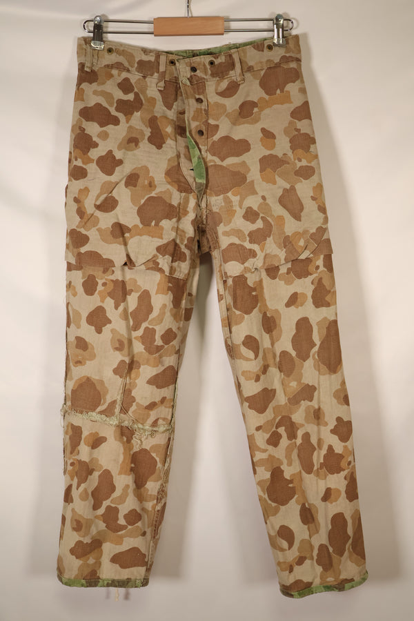 1940年代　WWII USMC　P-44　フロッグスキン迷彩　パンツ　状態良い　退色あり　中古品