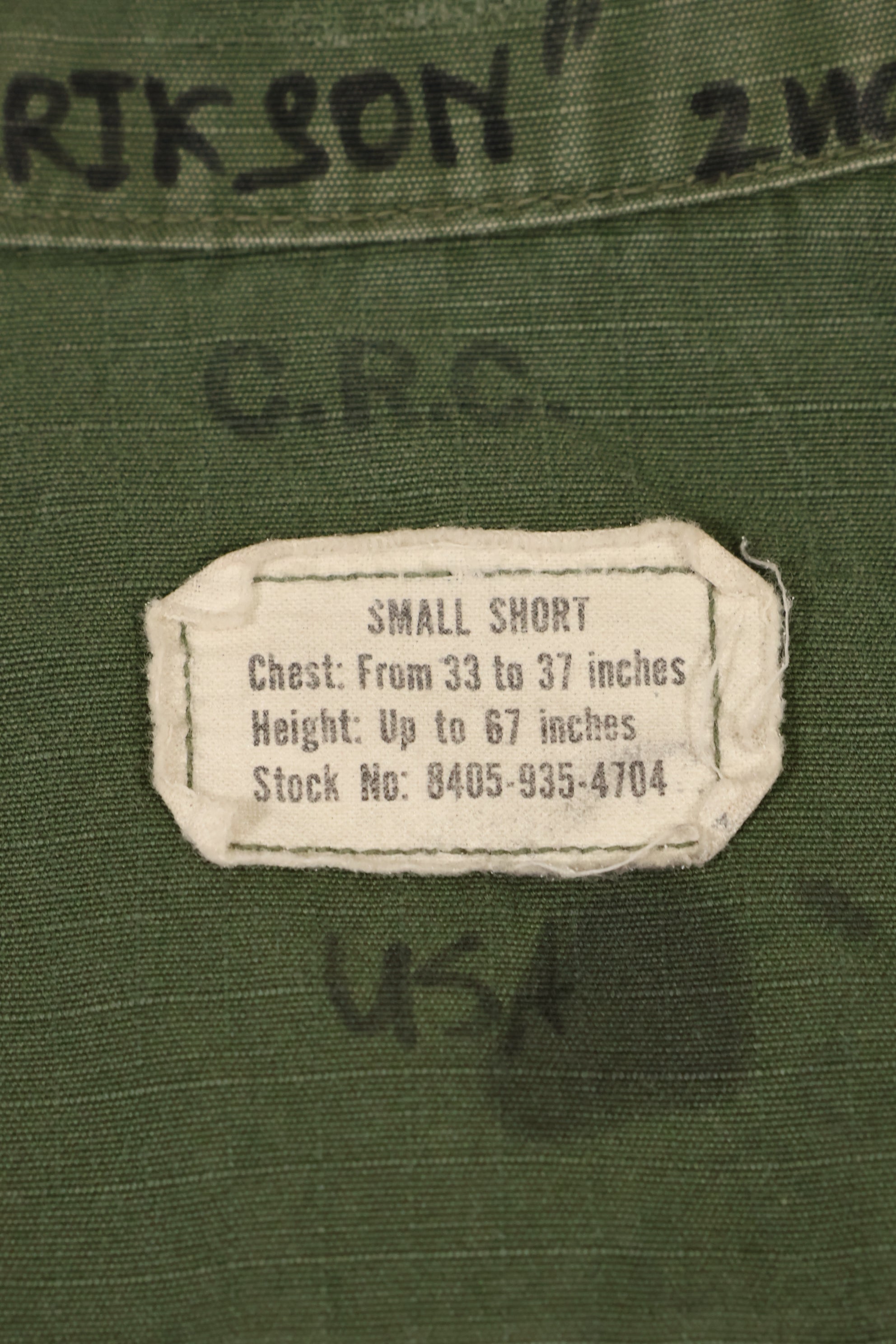 Circa 1969 S-S Size 4th Model Jungle Fatigue Jacket Used Film Company Release B