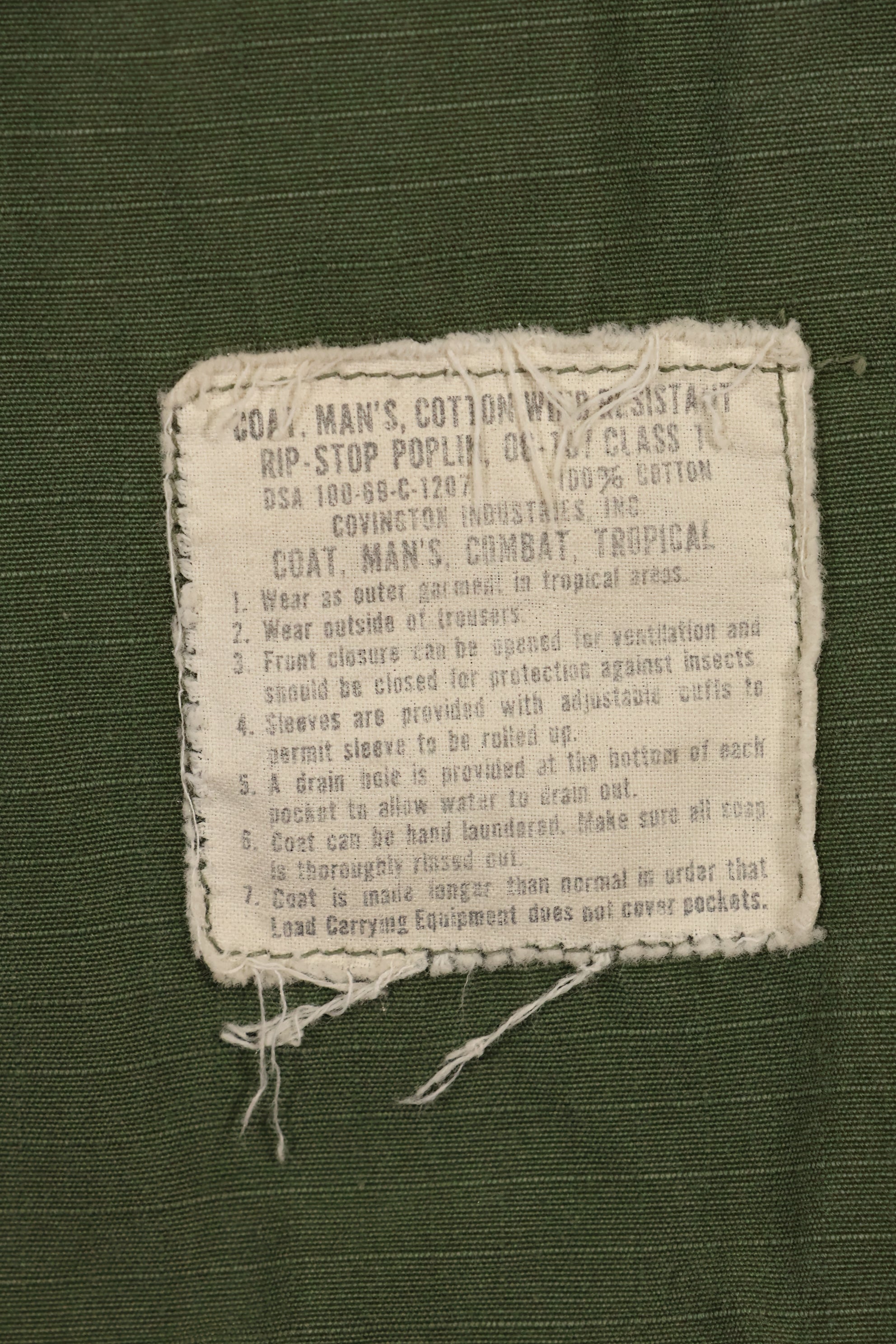 Circa 1969 S-S Size 4th Model Jungle Fatigue Jacket Used Film Company Release B