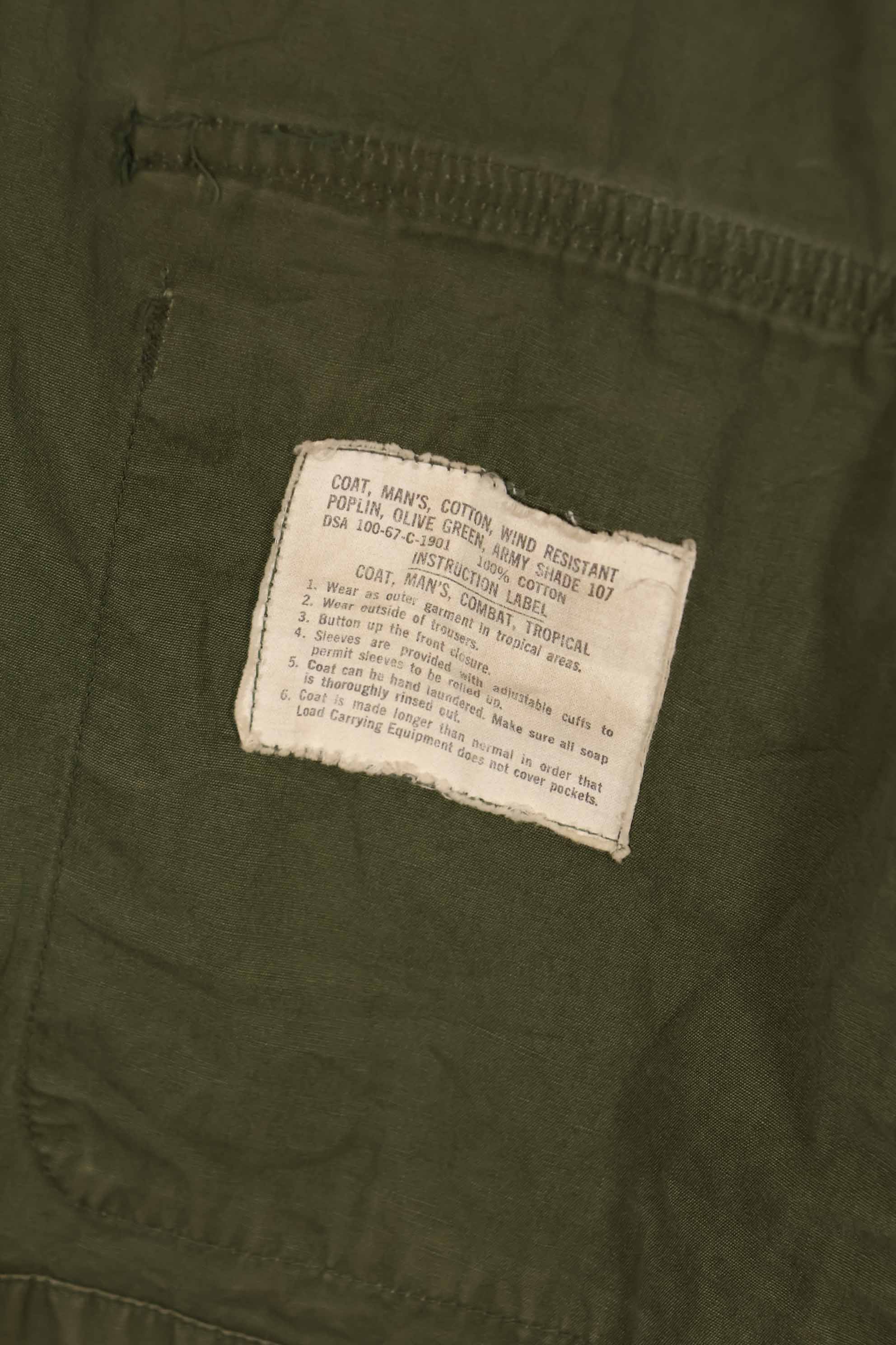 実物　1967年製　3rd Model ジャングルファティーグ　ジャケット　L-R　中古品