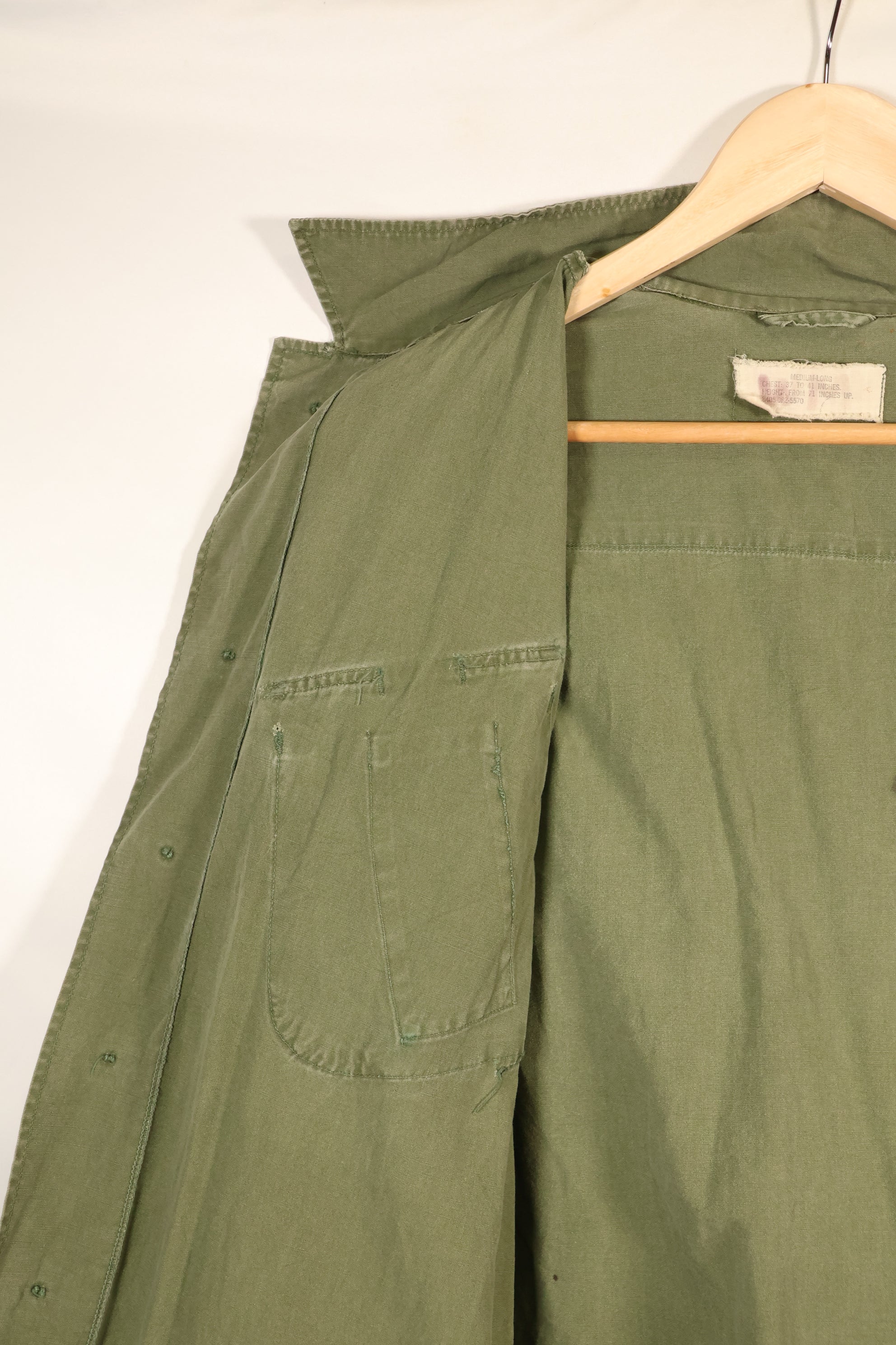 1967年契約　M-L　ノンリップストップ　3rd Model ジャングルファティーグ　ジャケット　退色あり　中古品