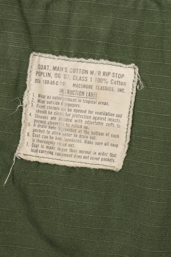 Circa 1969 S-S Size 4th Model Jungle Fatigue Jacket Used Film Company Release E