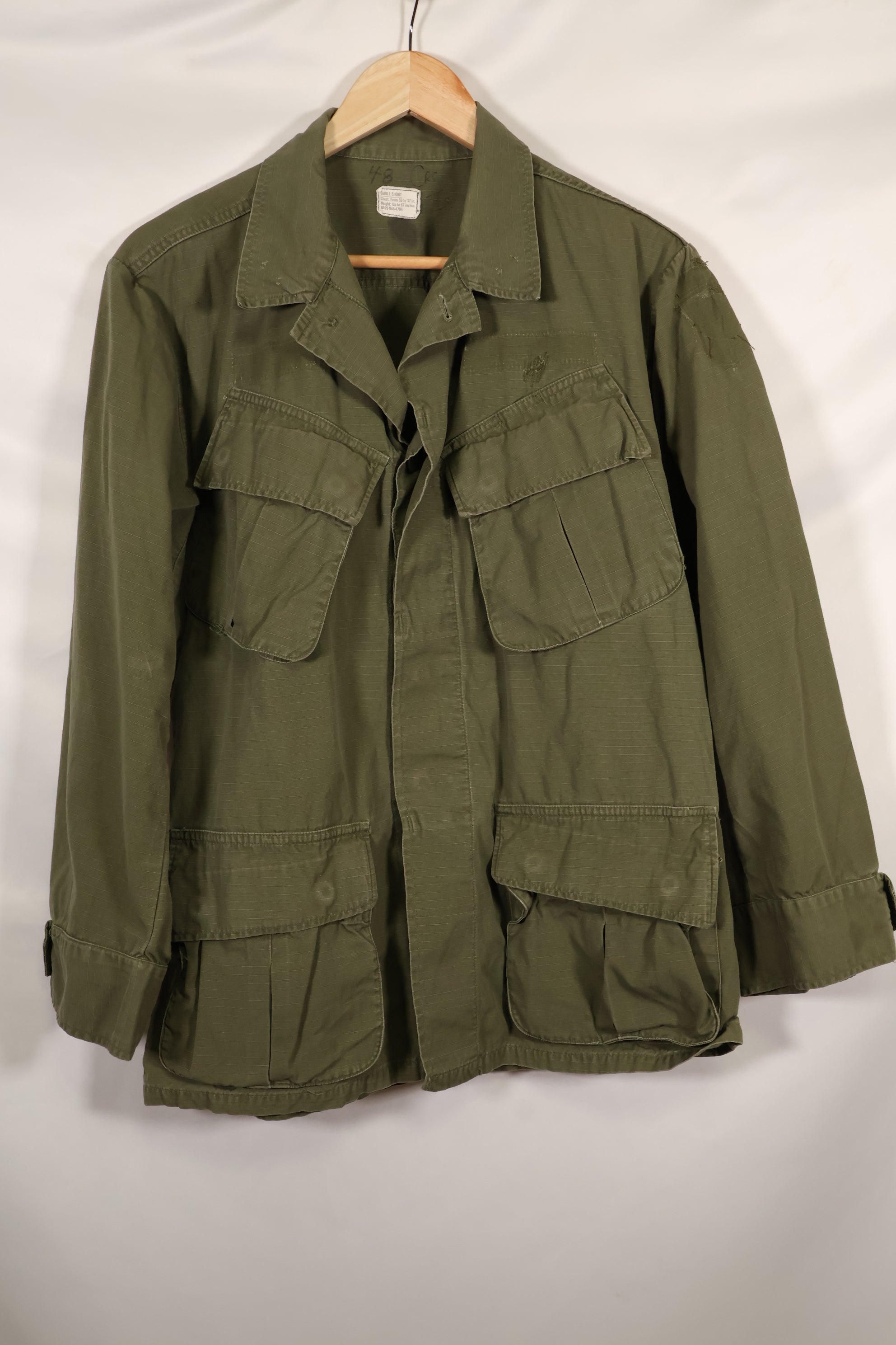 Circa 1970 S-S Size 4th Model Jungle Fatigue Jacket, Used, Released by Film Company