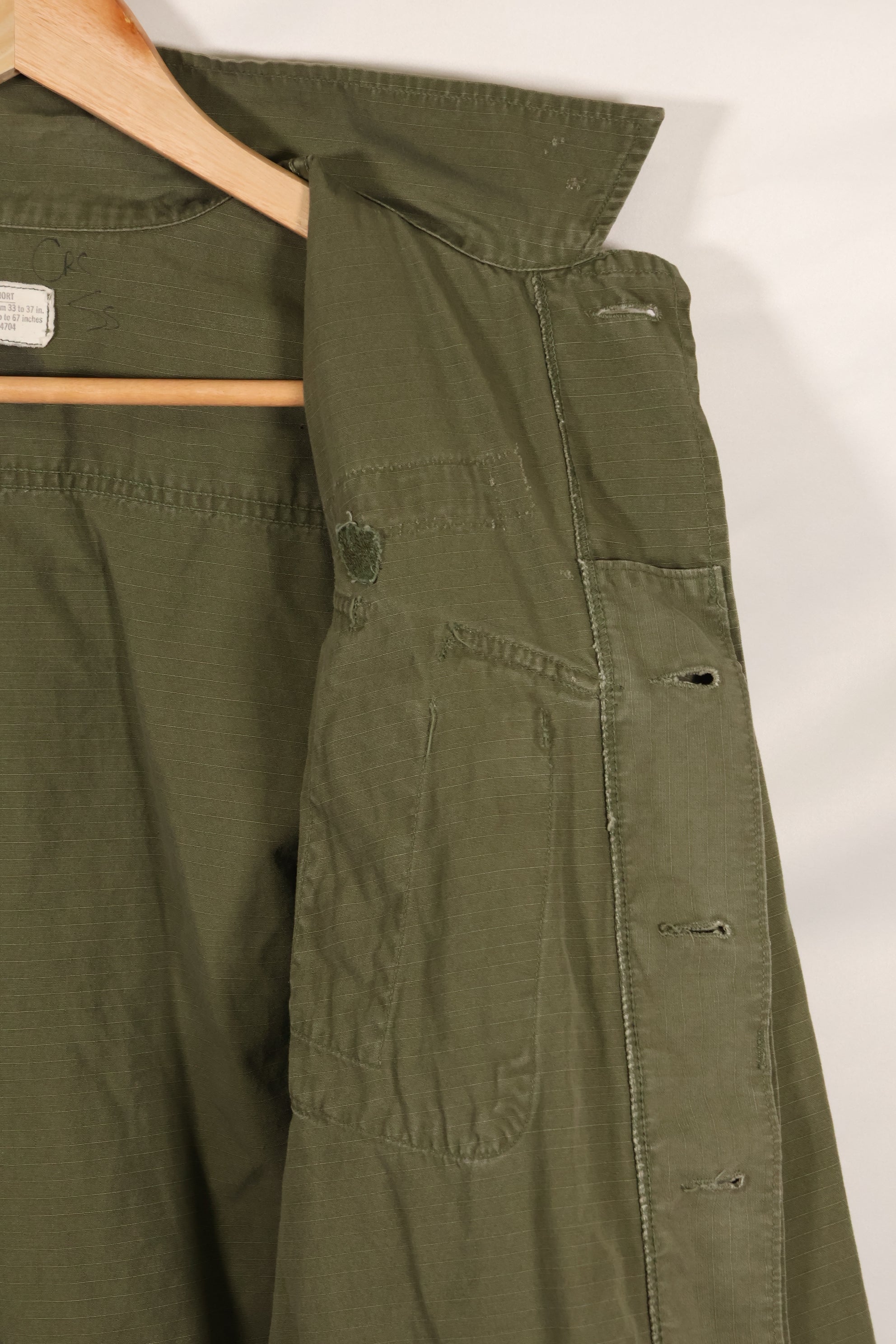 Circa 1970 S-S Size 4th Model Jungle Fatigue Jacket, Used, Released by Film Company