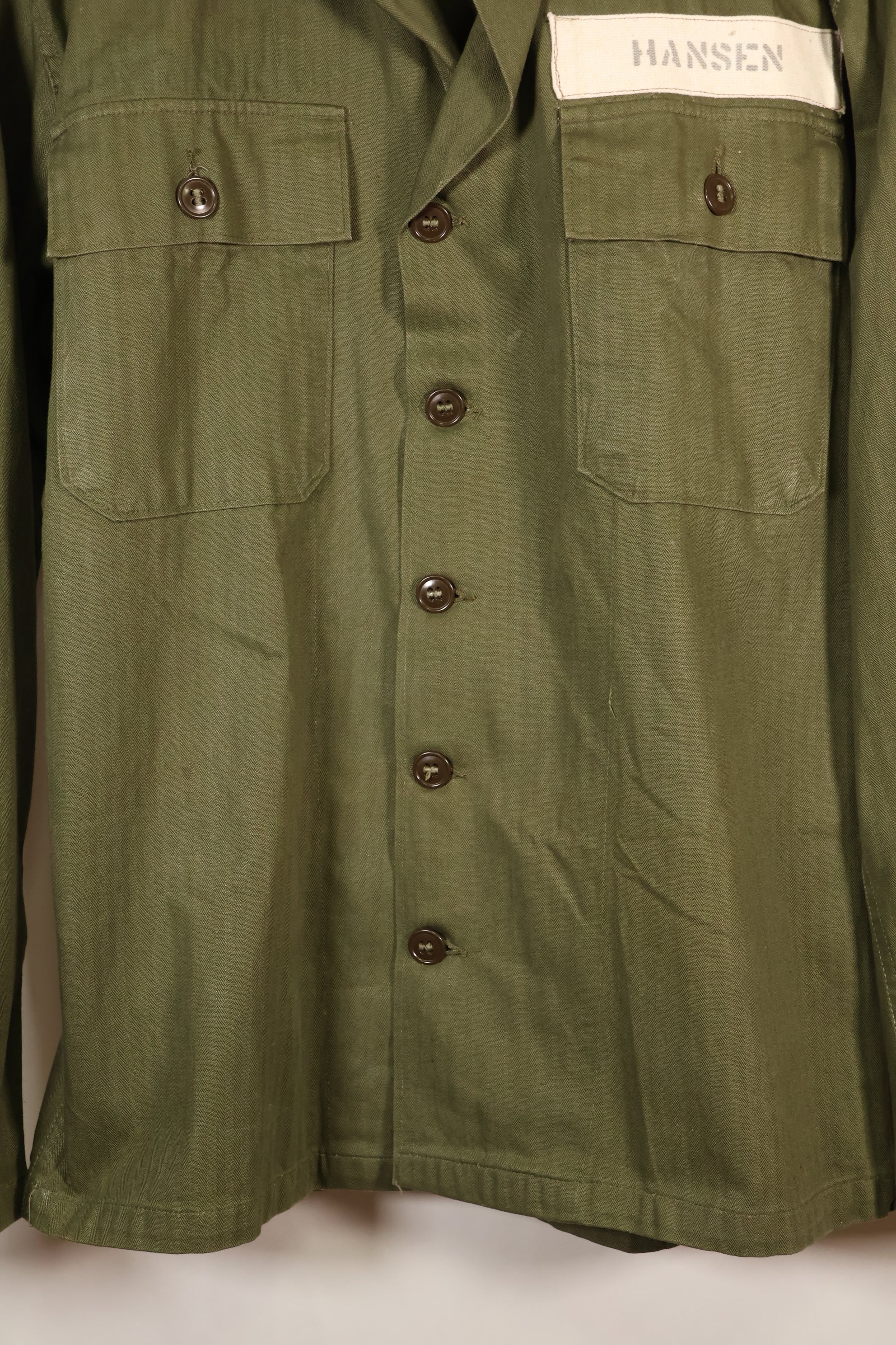 1947年契約　SMALL　M-1947　HBT　ユーティリティシャツ　パッチ付き　中古品