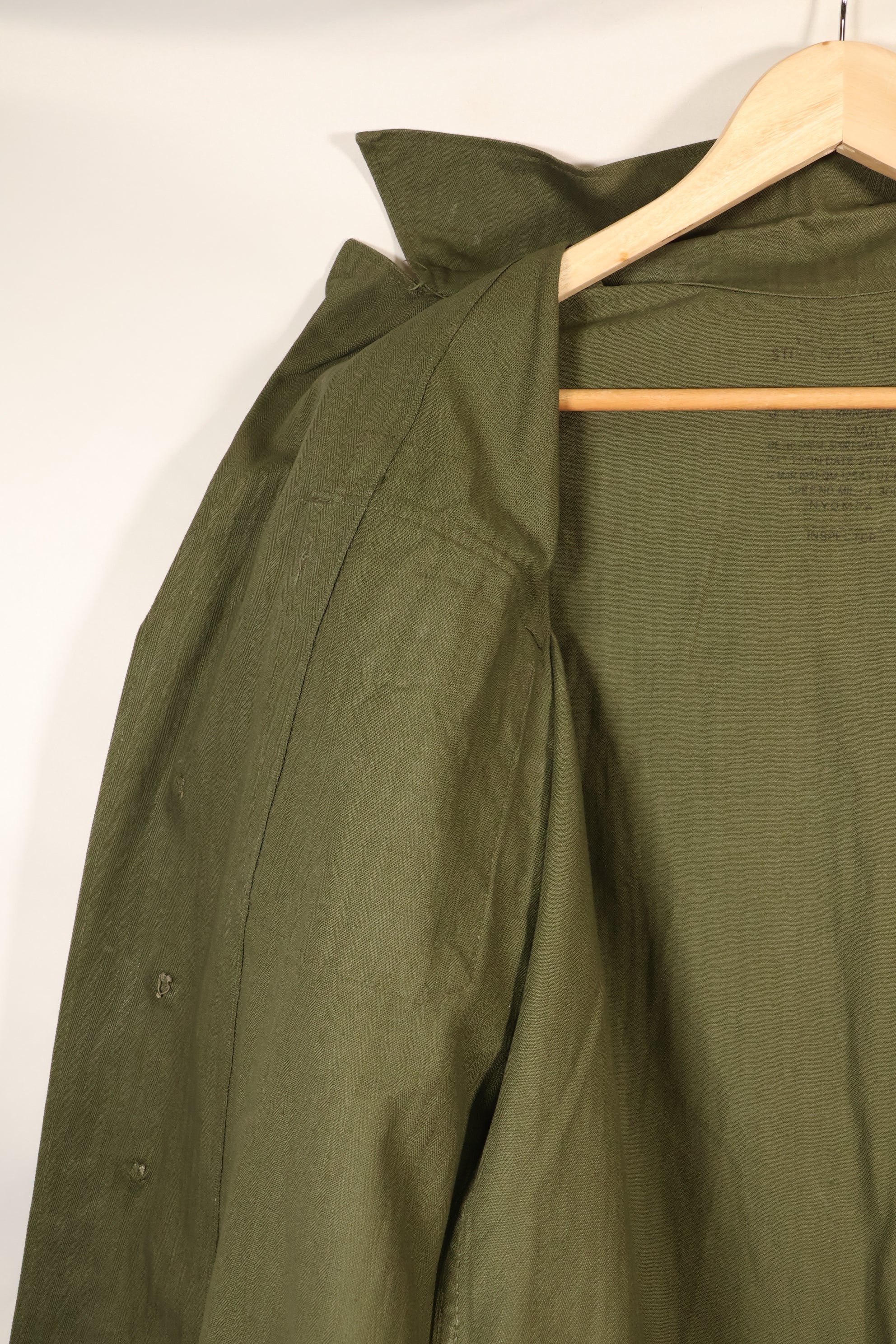 1947年契約　SMALL　M-1947　HBT　ユーティリティシャツ　パッチ付き　中古品
