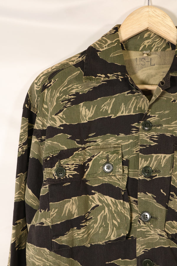 Mid-1960s US-L Okinawa Tiger Pattern Tiger Stripe US-Cut Shirt, Used