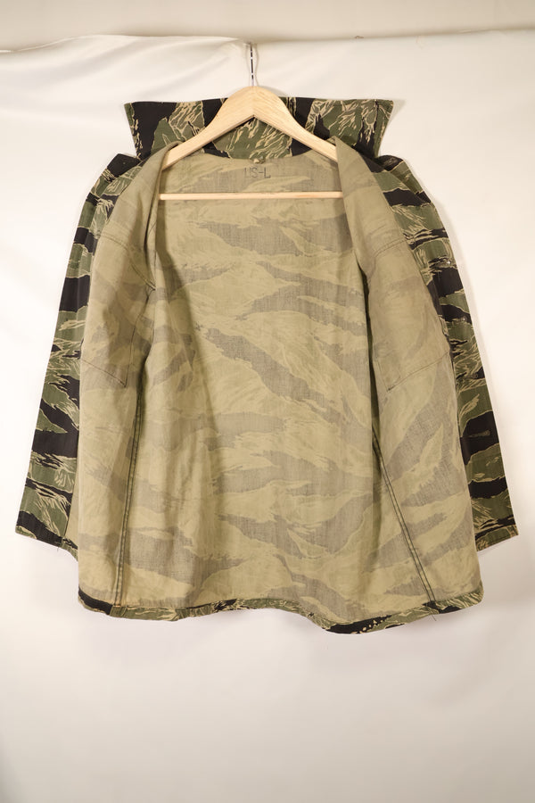 Mid-1960s US-L Okinawa Tiger Pattern Tiger Stripe US-Cut Shirt, Used